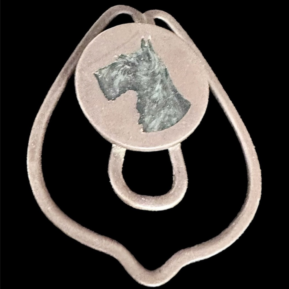 Antique Sterling Money Clip with Fire Enamel Scottie by Charles Thomae 1920s